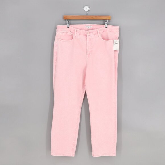 NWT GOOD AMERICAN Straight Leg Denim Jean Pink Mineral Rose Quartz Size 18 - Picture 1 of 9